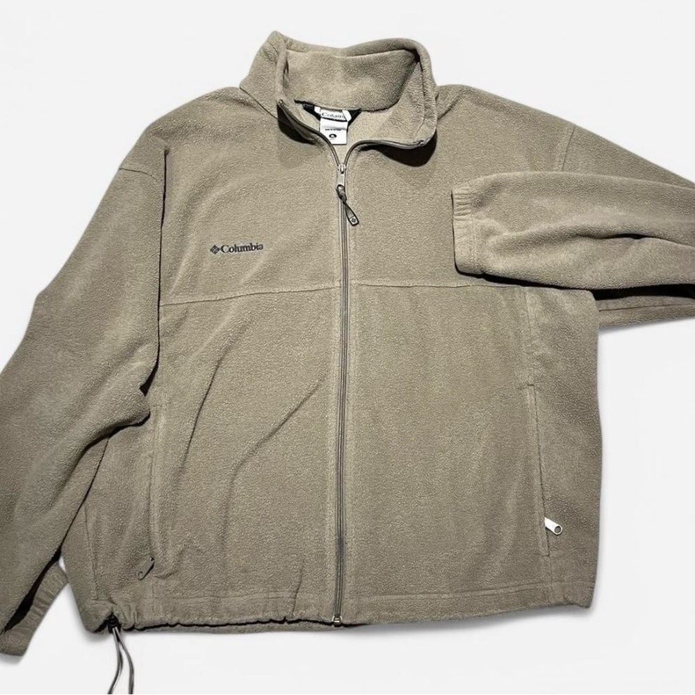 Columbia Men’s Full-Zip Fleece Jacket – Beige – Size XL